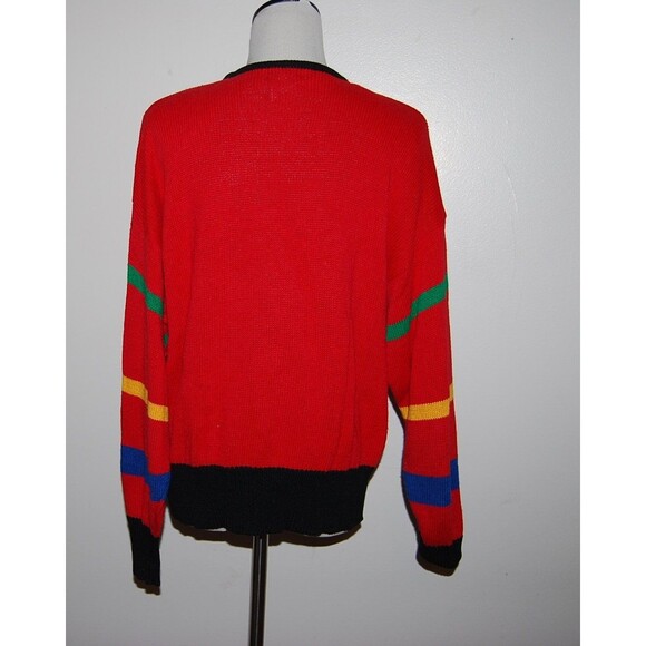 Vintage Sweater Red Aztec,  Hipster,  Retro Santoria - Picture 4 of 5